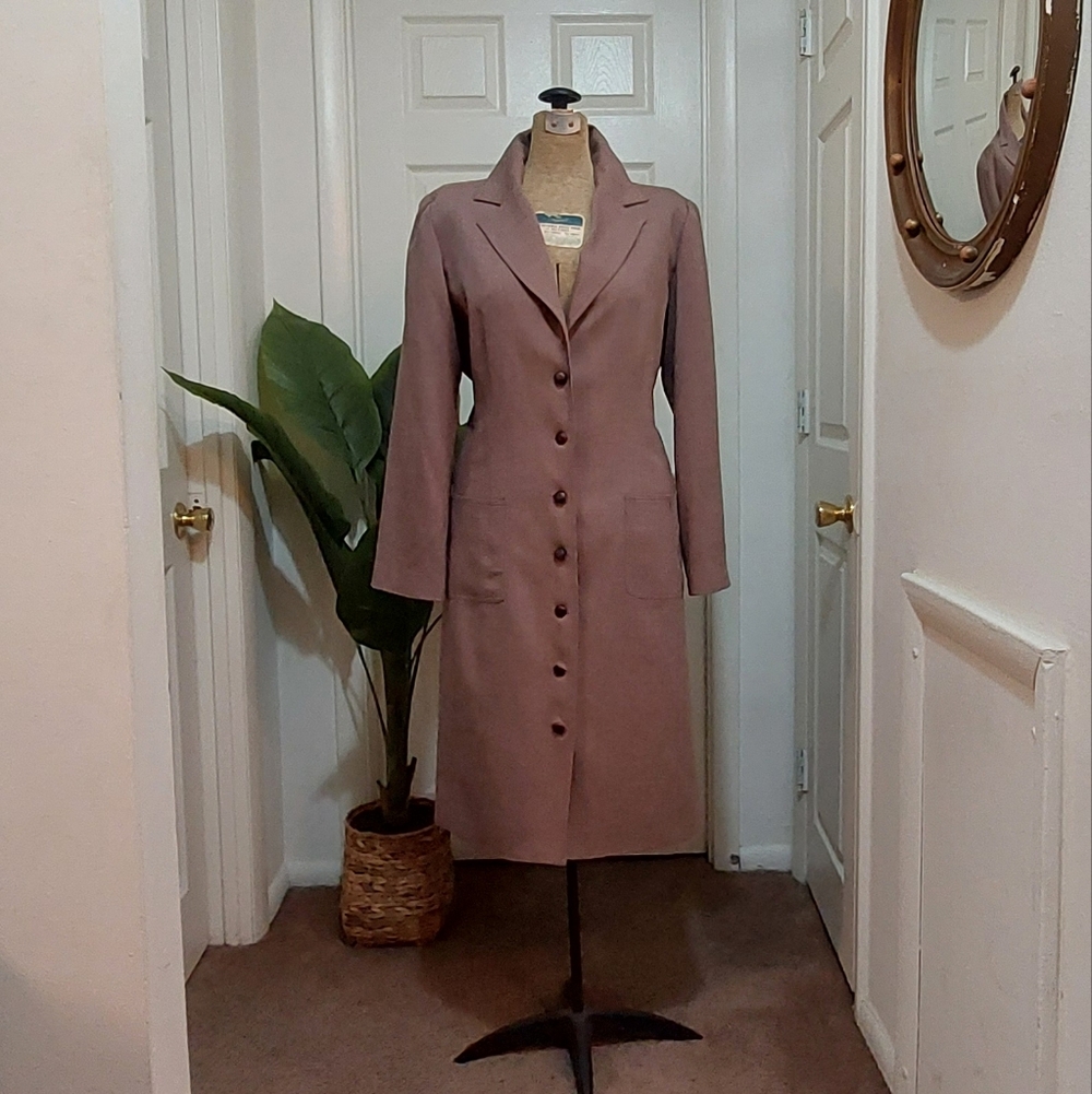 Vintage Burgundy Dress Barn Women's Lightweight Trench Coat Size 14